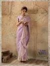 Amber Shine By Sethnic Tissue Linen Zari Border Saree